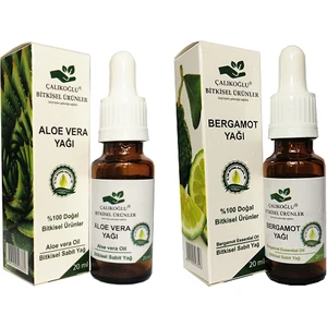 Çalıkoğlu Bitkisel Ürünler  Aloevera Yağı Bergamot Aroma Verici 2'li Avantaj Paketi 20 ml