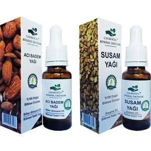 Çalıkoğlu Bitkisel Ürünler  Acı Badem Yağı Susam Yağı 2'li Avantaj Paketi 20 ml