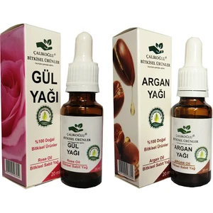 Çalıkoğlu Bitkisel Ürünler Gül Yağı Argan Yağı 2'li Avantaj Paketi 20 ml