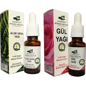 Çalıkoğlu Bitkisel Ürünler Aloevera Yağı Gül Yağı 2'li Avantaj Paketi 20 ml