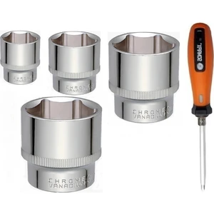 3/4 Ağır Lokma Takımı Tekli Lokma 6 Köşe 38-41-46-50 mm Ucu Degişken Tornavida