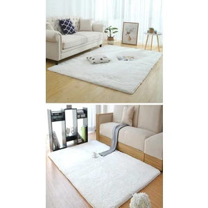 Sarar Peluş Post Kaydırmaz Yıkanabilir Beyaz Halı Düz Kesim