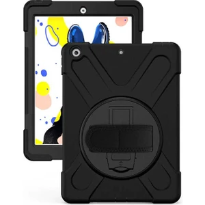 Apple iPad 7. Nesil 10.2 2019 Tank Zırh Özellikli Askılı Defender Tablet Kılıfı Siyah