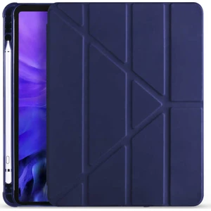 Apple iPad Pro 11" 2020 Kılıf Kalem Bölmeli Tri Folding Smart Katlanabilir Standlı 360 Tam Koruma Lacivert