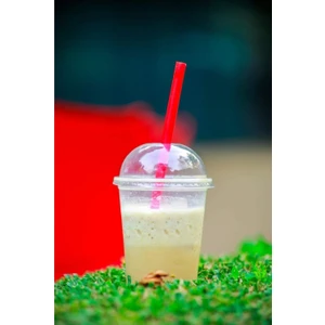 Kullan At Market 400CC Plastik Kapaklı Milkshake Bardağı 50 Adet
