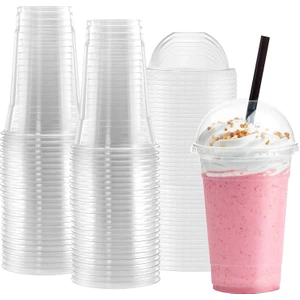 Kullan At Market 500CC Plastik Kapaklı Milkshake Bardağı 100 Adet
