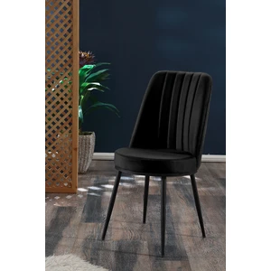 - Gold Sandalye - 11 Renk Kumaş - Metal Siyah Ayak