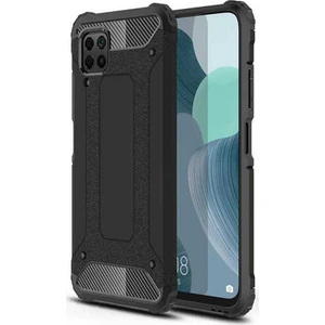 Case 4U Huawei P40 Lite Kılıf Çift Katmanlı Zırh Koruma Tank Crash Arka Kapak Siyah