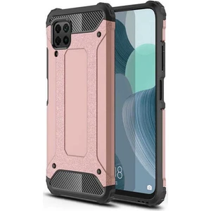 Case 4U Huawei P40 Lite Kılıf Çift Katmanlı Zırh Koruma Tank Crash Arka Kapak Rose Gold
