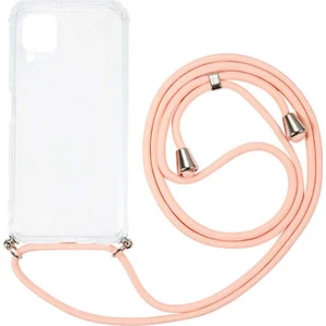Case 4U Huawei P40 Lite Kılıf Boyuna Askılı İpli Silikon Arka Kapak X-Rop Rose Gold