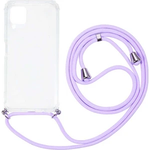Case 4U Huawei P40 Lite Kılıf Boyuna Askılı İpli Silikon Arka Kapak X-Rop Mor