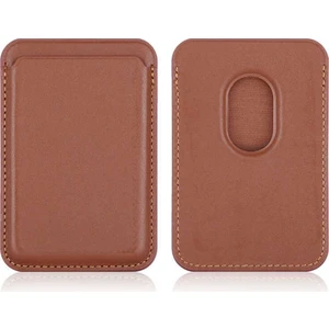 Case 4U Apple iPhone 12 / 13 / 14 / 15 / 16 Serisi ile Uyumlu Deri Cüzdan MagSafe Kahverengi