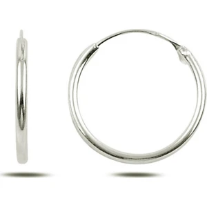 Trend Silver 925 Ayar Gümüş Sade Rodyumlu Halka Küpe 16 mm