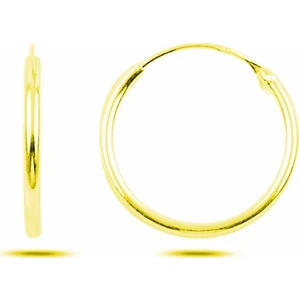 Trend Silver 925 Ayar Gümüş Sade Altın Rengi 18 mm Halka Küpe