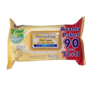 Bii Wipes Sensitive Islak Mendil 90'lı
