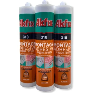 Akfix Kartonpiyer Stropiyer Yapıştırıcı Beyaz 310 ml x 3'lü Set Halinde