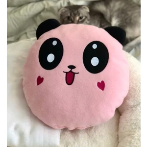 Pembe Peluş Panda Tasarımlı Yastık