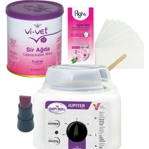 Pudralı Konserve Sir Ağda Seti 240 ml - Profesyonel Depirol Ağda Isıtıcı Makinesi 4 Parça