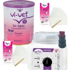 Pudralı Konserve Sir Ağda Seti 800 ml - Profesyonel Depirol Ağda Isıtıcı Makinesi 5 Parça