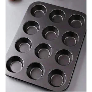 12 Fincan Teflon Muffin Cupcake Fırın Tepsisi Yapışmaz Çörek Kek