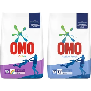 Color 5,5 kg Renkliler 34 Yıkama +  Omo Actıve Fresh 5,5 kg Beyazlar
