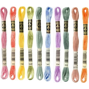 Dmc Muline 10 Pastel Renk Etamin Kanaviçe Goblen İplik Seti