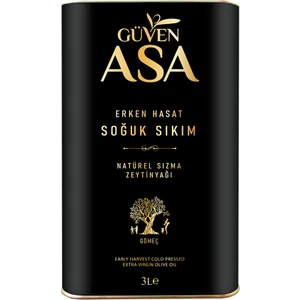 Güven Asa Erken Hasat Soğuk Sıkım Zeytinyağı  Teneke 3 Lt