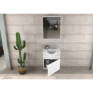 Edremit 55cm Beyaz Banyo Dolabı