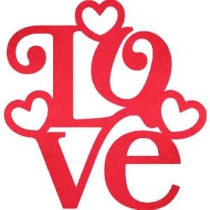 LORA DAVET Love Keçe (2 ADET) KIRMIZI 16567