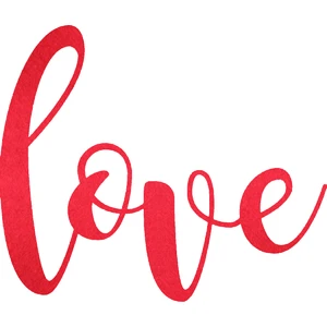 LORA DAVET Sevgililer Günü Süsleri Love Keçe (2 ADET) KIRMIZI 16572