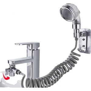 Spiral Hortumlu Banyo Ayarlanabilir Hareketli Banyo Mutfak Lavabo Musluk Duş Başlığı Duş Seti