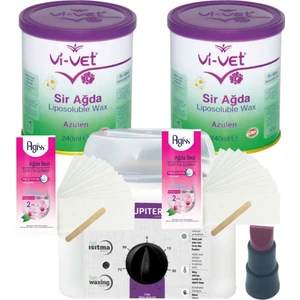 Azulen Konserve Sir Ağda Seti 2'li 240ML - Profesyonel Depirol Ağda Isıtıcı Makinesi 6 Parça