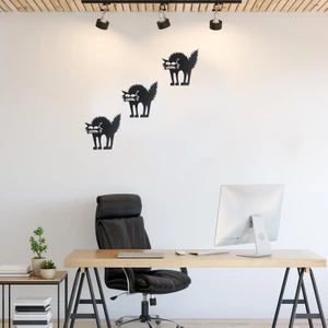 Şirin Lazer Korkan Kedi Ahşap Duvar Panosu