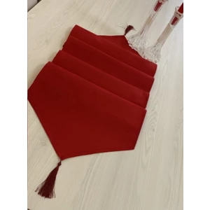 White Alamode Kırmızı Duck Kumaş Runner