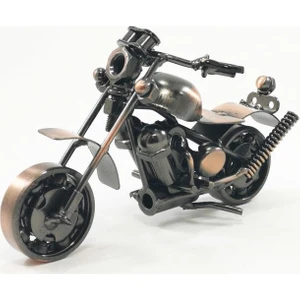 Metal Retro Motosiklet Modeli El Yapımı Dekor Biblo