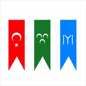 Bayrakal Osmanlı Kayı ve Türk Bayrağı Saten Kırlangıç 50 x 150 cm