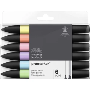 Winsor & Newton ProMarker Pastel Tonlar Seti 6lı Çağdaş Renkler ve İnce Geçişler