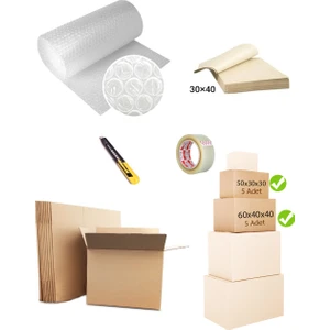 Yalova Ambalaj Küçük Taşınma Seti /koli/balonlu Naylon/bıçağı/bant/ambalaj Kağıdı