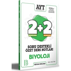 Benim Hocam Yayınları AYT Biyoloji 2 + 2 Soru Destekli Özet Ders Notları - Melis Teke