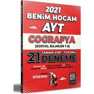 Benim Hocam Yayınları 2021 AYT Coğrafya Tamamı Video Çözümlü 21 Deneme Sınavı