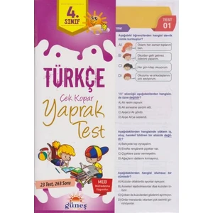 Güneşyolu Yapım Yayın 4. Sınıf Türkçe Çek Kopar Yaprak Test