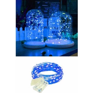 LED Pilli Ince Telli Dekoratif LED Aydınlatmamavi 3 Metre