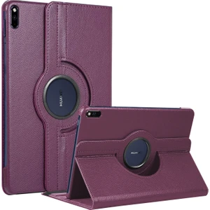 Huawei Matepad 10.4'' Kılıf 360 Rotating Stand Deri Mor