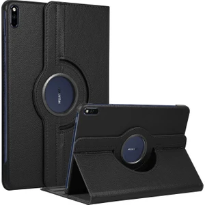 Huawei Matepad 10.4'' Kılıf 360 Rotating Stand Deri Siyah