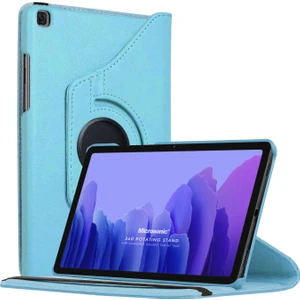 Samsung Galaxy Tab A7 T500 Kılıf 360 Rotating Stand Deri Mavi