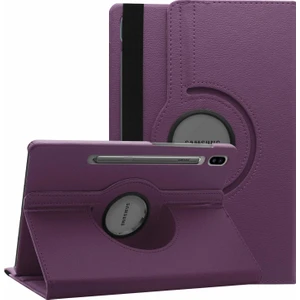 Samsung Galaxy Tab S7 T870 Kılıf 360 Rotating Stand Deri Mor