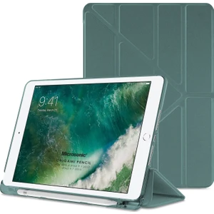 Apple iPad 9.7 2017 Kılıf (A1822-A1823) Origami Pencil Koyu Yeşil