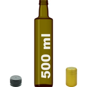 500 cc Yeşil Dorika Kilitli Kapaklı ve Kapüşonlu 500 ml Yuvarlak Cam Şişe 1 Adet