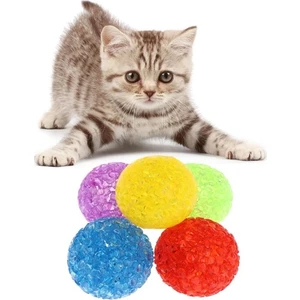 Kedi Oyuncağı Zilli Plastik Top 4 cm Çeşitli Renklerde 4\'lü Set