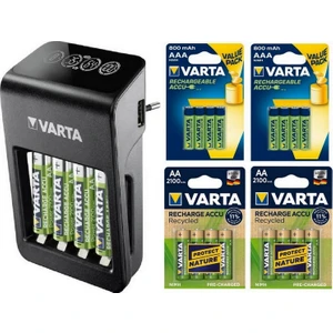 LCD Plug Plus Şarj Cihazı +8X2100 Mah Aa + 8X800 Mah Aaa Şarjlı Pil